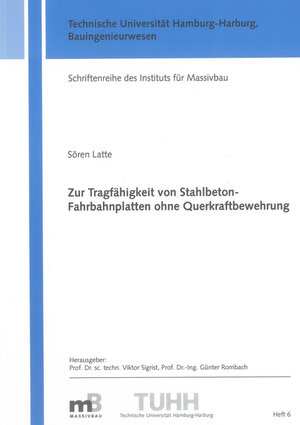 Buchcover Zur Tragfähigkeit von Stahlbeton-Fahrbahnplatten ohne Querkraftbewehrung | Sören Latte | EAN 9783844000009 | ISBN 3-8440-0000-3 | ISBN 978-3-8440-0000-9