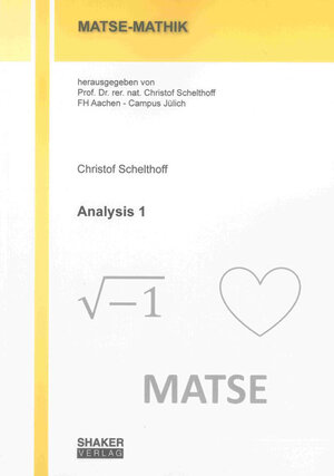 Buchcover Analysis 1 | Christof Schelthoff | EAN 9783844021363 | ISBN 3-8440-2136-1 | ISBN 978-3-8440-2136-3