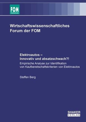 Buchcover Elektroautos – Innovativ und absatzschwach?! | Steffen Berg | EAN 9783844081121 | ISBN 3-8440-8112-7 | ISBN 978-3-8440-8112-1