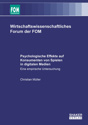 Buchcover Psychologische Effekte auf Konsumenten von Spielen in digitalen Medien | Christian Müller | EAN 9783844083279 | ISBN 3-8440-8327-8 | ISBN 978-3-8440-8327-9