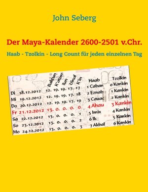 Buchcover Der Maya-Kalender 2600-2501 v.Chr. | John Seberg | EAN 9783844812473 | ISBN 3-8448-1247-4 | ISBN 978-3-8448-1247-3