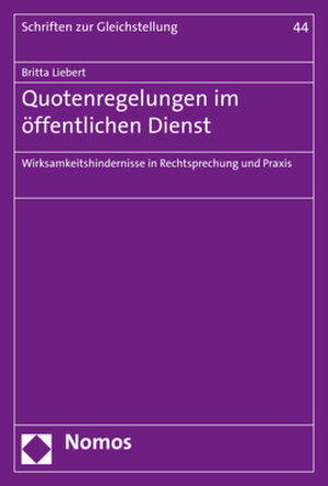 Buchcover Quotenregelungen im öffentlichen Dienst | Britta Liebert | EAN 9783845285238 | ISBN 3-8452-8523-0 | ISBN 978-3-8452-8523-8