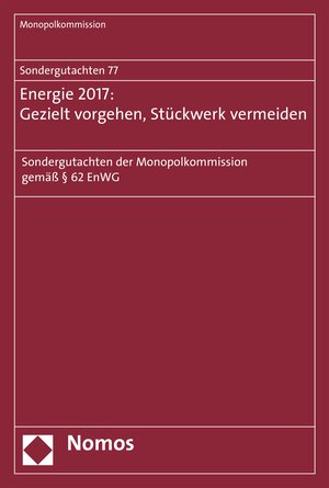 Buchcover Sondergutachten 76: Bahn 2017: Wettbewerbspolitische Baustellen  | EAN 9783845287270 | ISBN 3-8452-8727-6 | ISBN 978-3-8452-8727-0
