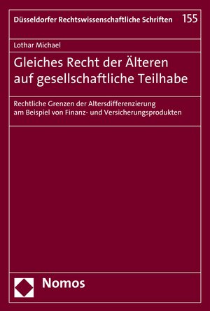Buchcover Gleiches Recht der Älteren auf gesellschaftliche Teilhabe | Lothar Michael | EAN 9783845292847 | ISBN 3-8452-9284-9 | ISBN 978-3-8452-9284-7