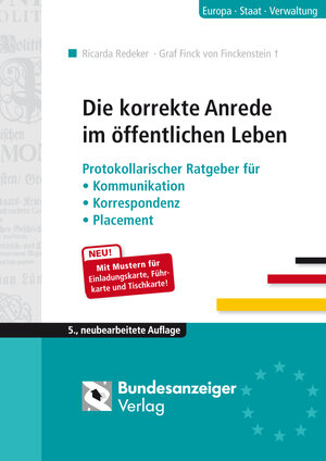 Buchcover Die korrekte Anrede im öffentlichen Leben | Ricarda Redeker | EAN 9783846200193 | ISBN 3-8462-0019-0 | ISBN 978-3-8462-0019-3