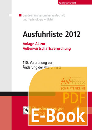 Buchcover Ausfuhrliste 2013 (E-Book)  | EAN 9783846201688 | ISBN 3-8462-0168-5 | ISBN 978-3-8462-0168-8