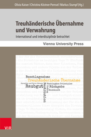 Buchcover Treuhänderische Übernahme und Verwahrung  | EAN 9783847107835 | ISBN 3-8471-0783-6 | ISBN 978-3-8471-0783-5