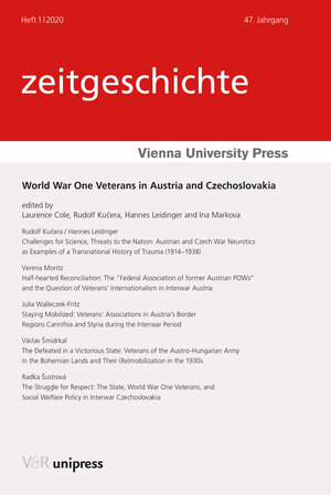 Buchcover World War One Veterans in Austria and Czechoslovakia  | EAN 9783847111344 | ISBN 3-8471-1134-5 | ISBN 978-3-8471-1134-4