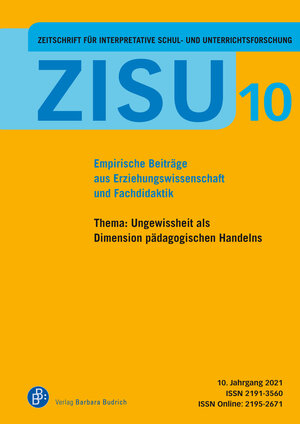 Buchcover ZISU – Zeitschrift für interpretative Schul- und Unterrichtsforschung  | EAN 9783847416272 | ISBN 3-8474-1627-8 | ISBN 978-3-8474-1627-2