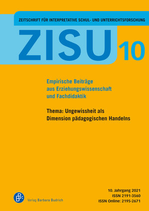 Buchcover ZISU 10, 2021 - Zeitschrift für interpretative Schul- und Unterrichtsforschung | EAN 9783847424833 | ISBN 3-8474-2483-1 | ISBN 978-3-8474-2483-3