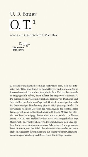 Buchcover O.T. | U. D. Bauer | EAN 9783847703396 | ISBN 3-8477-0339-0 | ISBN 978-3-8477-0339-6