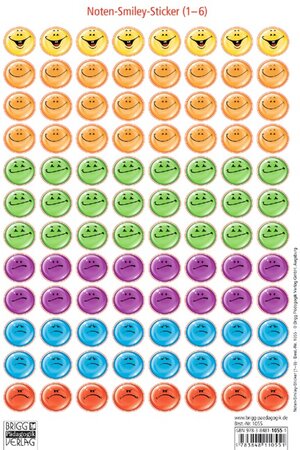 Buchcover Würfel, Sticker, Stempel - Sticker / Noten-Smiley-Sticker (1-6) | EAN 9783848110551 | ISBN 3-8481-1055-5 | ISBN 978-3-8481-1055-1