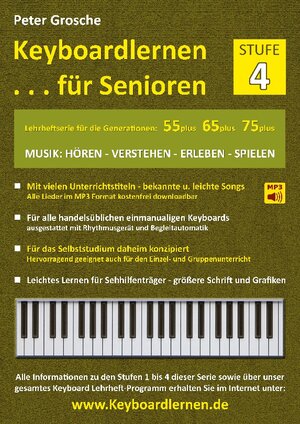 Buchcover Keyboardlernen für Senioren (Stufe 4) | Peter Grosche | EAN 9783848264193 | ISBN 3-8482-6419-6 | ISBN 978-3-8482-6419-3