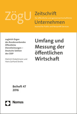 Buchcover Umfang und Messung der öffentlichen Wirtschaft | Dietrich Dickertmann | EAN 9783848726813 | ISBN 3-8487-2681-5 | ISBN 978-3-8487-2681-3