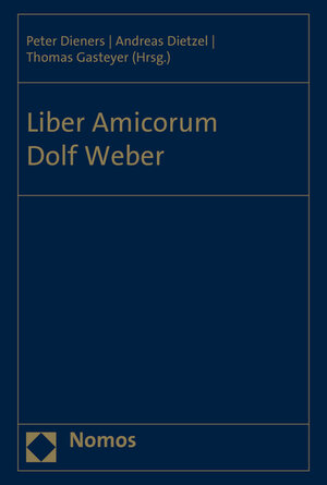 Buchcover Liber Amicorum Dolf Weber  | EAN 9783848730223 | ISBN 3-8487-3022-7 | ISBN 978-3-8487-3022-3
