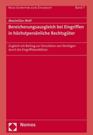 Buchcover Bereicherungsausgleich bei Eingriffen in höchstpersönliche Rechtsgüter | Maximilian Wolf | EAN 9783848737543 | ISBN 3-8487-3754-X | ISBN 978-3-8487-3754-3