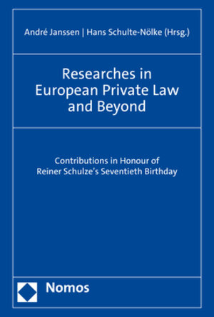 Buchcover Researches in European Private Law and Beyond  | EAN 9783848757145 | ISBN 3-8487-5714-1 | ISBN 978-3-8487-5714-5