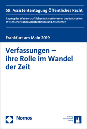 Buchcover Verfassungen - ihre Rolle im Wandel der Zeit  | EAN 9783848759545 | ISBN 3-8487-5954-3 | ISBN 978-3-8487-5954-5