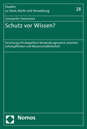 Buchcover Schutz vor Wissen? | Constantin Teetzmann | EAN 9783848760145 | ISBN 3-8487-6014-2 | ISBN 978-3-8487-6014-5