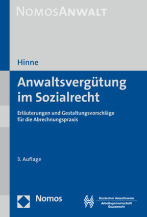 Buchcover Anwaltsvergütung im Sozialrecht | Dirk Hinne | EAN 9783848760923 | ISBN 3-8487-6092-4 | ISBN 978-3-8487-6092-3