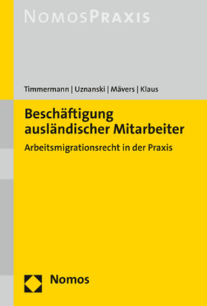 Buchcover Beschäftigung ausländischer Mitarbeiter | Petra Timmermann | EAN 9783848762880 | ISBN 3-8487-6288-9 | ISBN 978-3-8487-6288-0