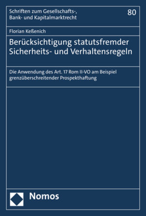 Buchcover Berücksichtigung statutsfremder Sicherheits- und Verhaltensregeln | Florian Keßenich | EAN 9783848764631 | ISBN 3-8487-6463-6 | ISBN 978-3-8487-6463-1