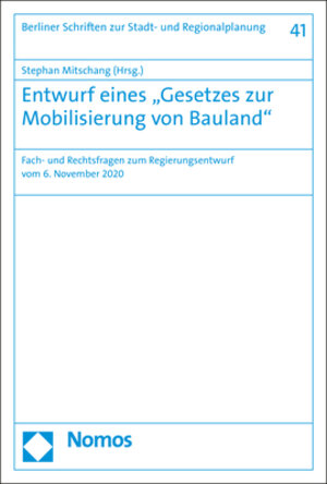 Buchcover Entwurf eines „Gesetzes zur Mobilisierung von Bauland"  | EAN 9783848778898 | ISBN 3-8487-7889-0 | ISBN 978-3-8487-7889-8