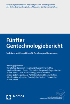 Buchcover Fünfter Gentechnologiebericht  | EAN 9783848783373 | ISBN 3-8487-8337-1 | ISBN 978-3-8487-8337-3