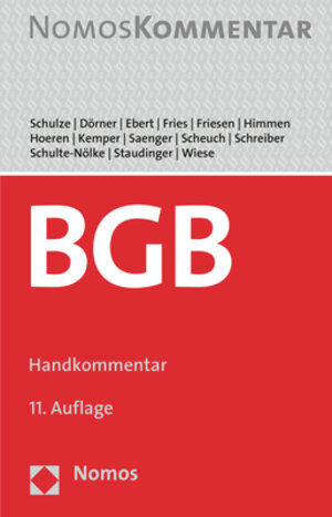 Buchcover Bürgerliches Gesetzbuch | Reiner Schulze | EAN 9783848784073 | ISBN 3-8487-8407-6 | ISBN 978-3-8487-8407-3