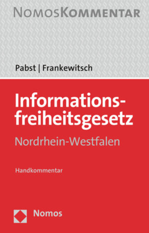 Buchcover Informationsfreiheitsgesetz Nordrhein-Westfalen | Heinz-Joachim Pabst | EAN 9783848784523 | ISBN 3-8487-8452-1 | ISBN 978-3-8487-8452-3