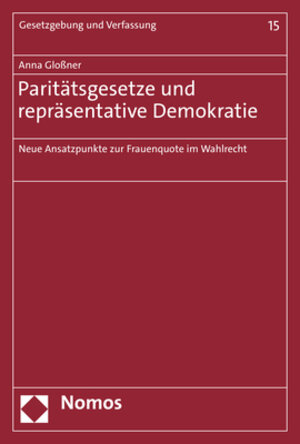 Buchcover Paritätsgesetze und repräsentative Demokratie | Anna Gloßner | EAN 9783848788514 | ISBN 3-8487-8851-9 | ISBN 978-3-8487-8851-4