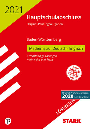 Buchcover STARK Lösungen zu Original-Prüfungen Hauptschulabschluss 2021 - Mathematik, Deutsch, Englisch 9. Klasse - BaWü  | EAN 9783849045395 | ISBN 3-8490-4539-0 | ISBN 978-3-8490-4539-5