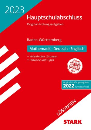 Buchcover STARK Lösungen zu Original-Prüfungen Hauptschulabschluss 2023 - Mathematik, Deutsch, Englisch 9. Klasse - BaWü  | EAN 9783849054946 | ISBN 3-8490-5494-2 | ISBN 978-3-8490-5494-6