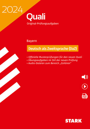 Buchcover STARK Original-Prüfungen Quali Mittelschule 2024 - Deutsch als Zweitsprache (DaZ)- Bayern  | EAN 9783849058944 | ISBN 3-8490-5894-8 | ISBN 978-3-8490-5894-4