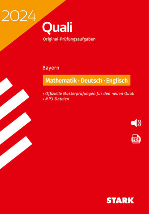 Buchcover STARK Original-Prüfungen Quali Mittelschule 2024 - Mathematik, Deutsch, Englisch 9. Klasse - Bayern  | EAN 9783849059019 | ISBN 3-8490-5901-4 | ISBN 978-3-8490-5901-9