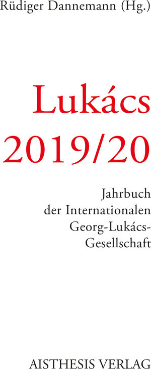 Buchcover Lukács 2019/20  | EAN 9783849817367 | ISBN 3-8498-1736-9 | ISBN 978-3-8498-1736-7