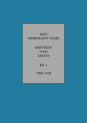 Buchcover Kritiken und Essays | Max Herrmann-Neiße | EAN 9783849817503 | ISBN 3-8498-1750-4 | ISBN 978-3-8498-1750-3