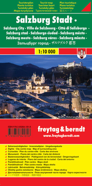 Freytag Berndt Stadtpläne, Salzburg Stadt - Maßstab 1:10 000 - 1:15 000