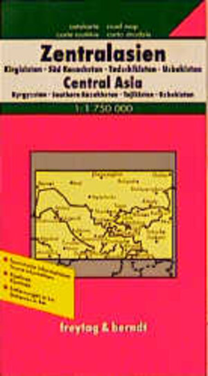 Zentralasien-Kasachstan Süd-Kirgisistan-Tadschikistan-Turkmenistan-Usbekistan. Autokarte. 1 : 1 750 000.