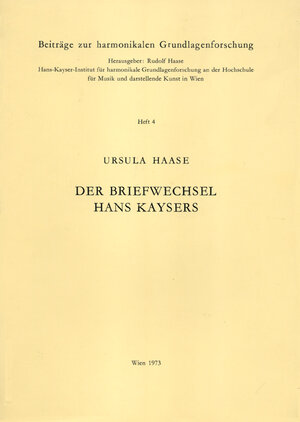 Buchcover Der Briefwechsel Hans Kaysers | Ursula Haase | EAN 9783851510157 | ISBN 3-85151-015-1 | ISBN 978-3-85151-015-7