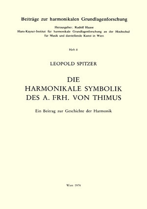 Buchcover Harmonikale Grundlagenforschung Band VIII | Leopold Spitzer | EAN 9783851510942 | ISBN 3-85151-094-1 | ISBN 978-3-85151-094-2