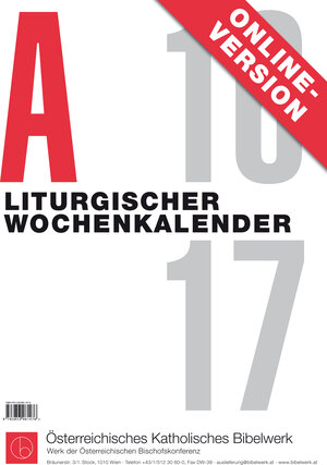 Buchcover Liturgischer Wochenkalender LJ A 2016/2017 | EAN 9783853961476 | ISBN 3-85396-147-9 | ISBN 978-3-85396-147-6