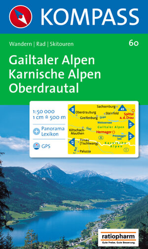 Gailtaler Alpen, Karnische Alpen, Oberdrautal: Wandern / Rad / Skitouren. Mit Panorama. GPS-genau. 1:50.000