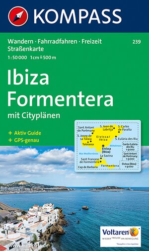 Kompass Karten, Ibiza - Formentera: Wandern. Rad. Freizeit. Straßenkarte. Mit Cityplänen. GPS-genau