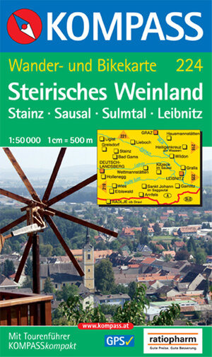 Steirisches Weinland / Stainz / Sausal / Sulmtal / Leibnitz 1 : 50 000: Wander- und Bikekarte. GPS-geeignet