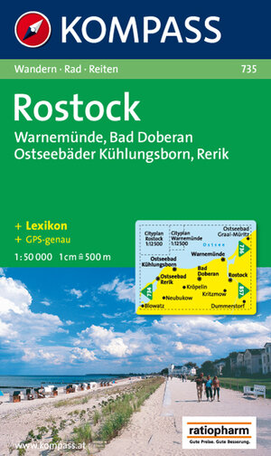 Rostock, Warnemünde, Bad Doberan: 1:50.000, Wandern / Rad / Reiten. Mit Cityplänen Rostock und Warnemünde. 1 : 12 500. GPS-genau