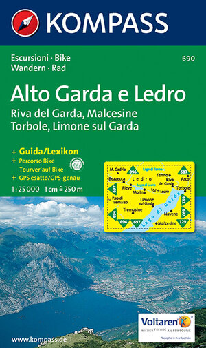 Alto Garda e Ledro: Riva del Garda, Malcesine, Torbole, Limone. Escursioni / Bike. Wandern / Rad. GPS-genau. 1:25.000