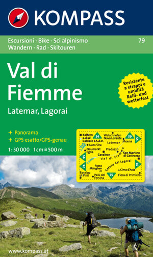 Val di Fiemme, Latemar, Lagorai: Escursioni / Bike / Sci alpinismo. Wandern / Rad / Skitouren. 1:50.000