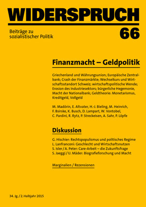 Buchcover Widerspruch 66 | Hans-Jürgen Bieling | EAN 9783858696656 | ISBN 3-85869-665-X | ISBN 978-3-85869-665-6