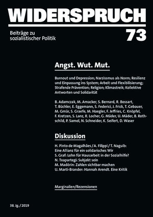 Buchcover Widerspruch 73  | EAN 9783858698520 | ISBN 3-85869-852-0 | ISBN 978-3-85869-852-0